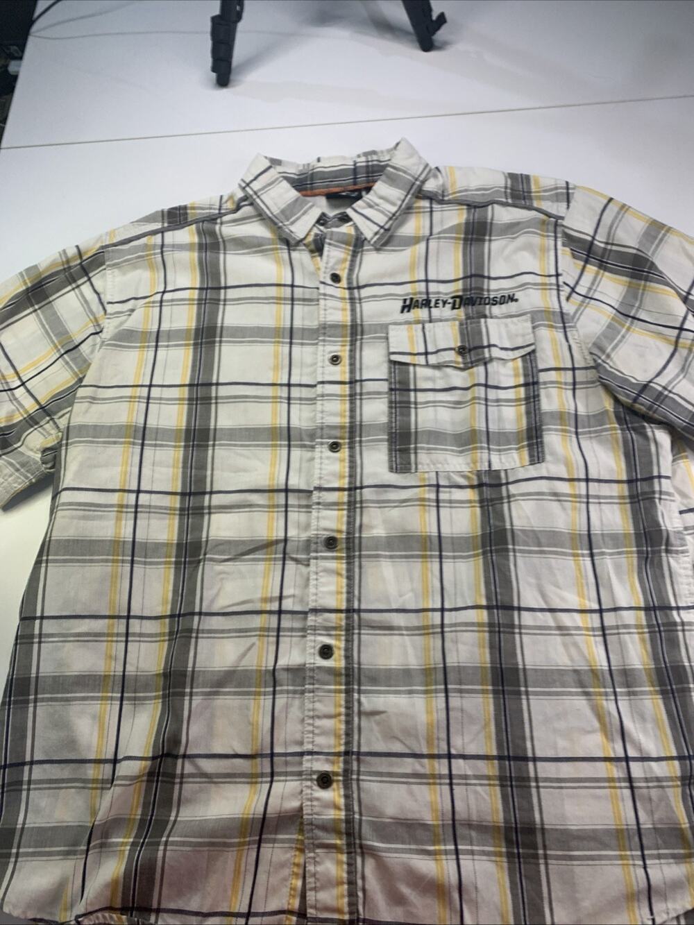Harley Davidson Button Down Shirt Mens XL Plaid